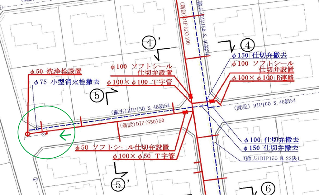 東野50mmから150mm配水管布設替工事に伴う設計業務委託